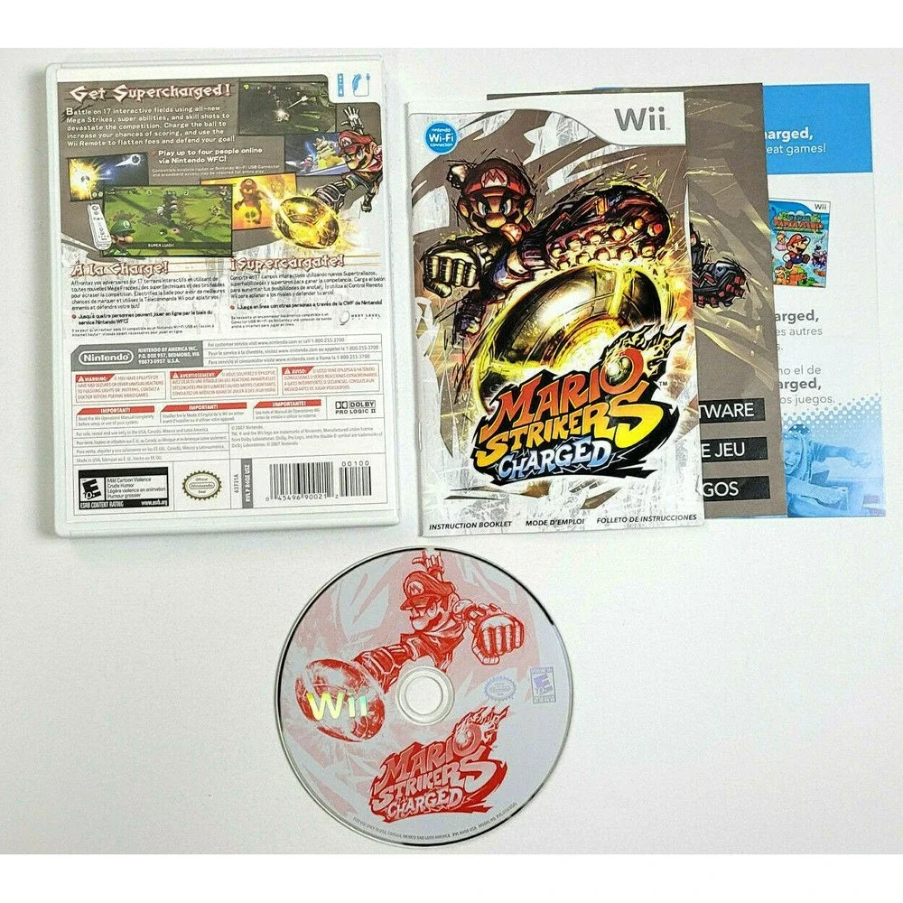 MARIO STRIKERS CHARGED NINTENDO Wii GAME COMPLETE IN BOX‎ CIB